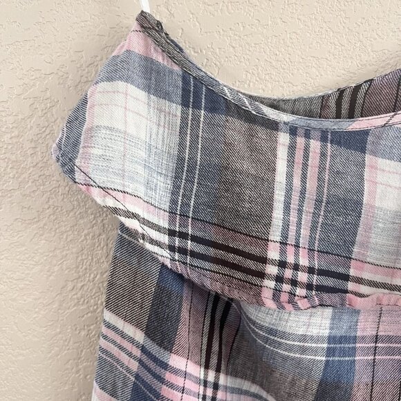 Cloth & Stone Multicolor Plaid Sleeveless One Shoulder Blouse Top Size Small - Picture 7 of 12